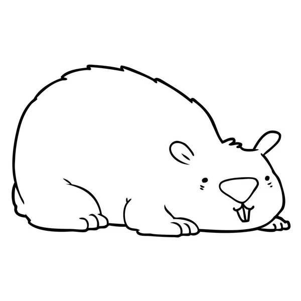 Ilustración Vectorial Wombat Dibujos Animados — Vector de stock