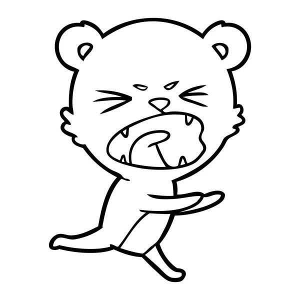 Angry Cartoon Bear Shouting — Stock Vector