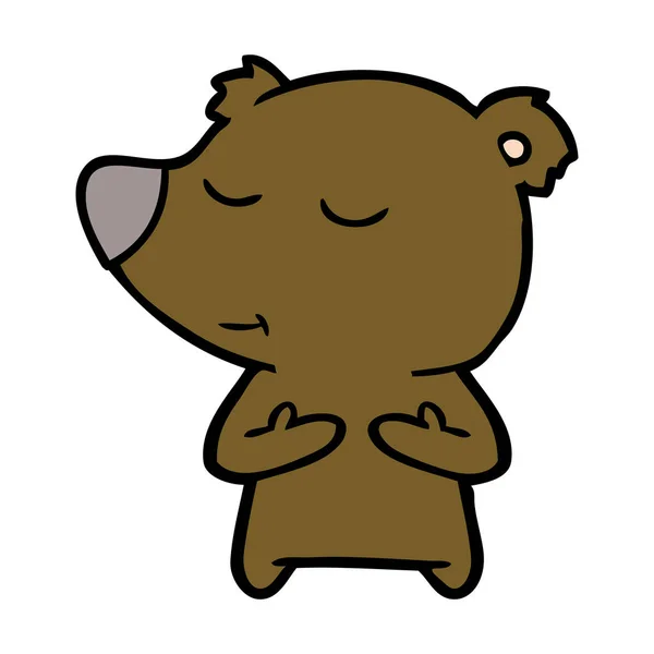 Vector Illustration Happy Cartoon Bear — Stock Vector