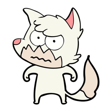 vektör çizim karikatür rahatsız fox