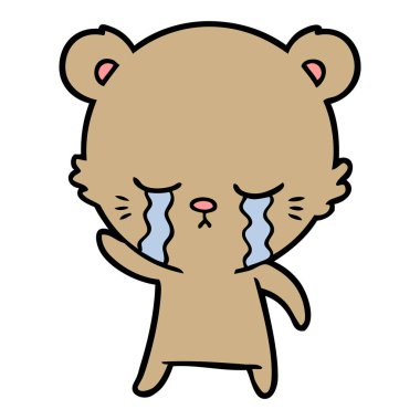 vektör çizim karikatür ayı ağlama