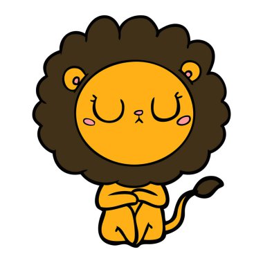 Çizgi film aslanının vektör çizimi