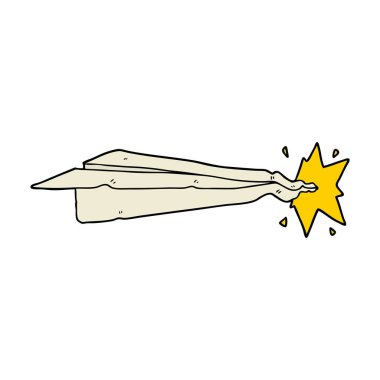 vektör çizim karikatür kağıt uçak