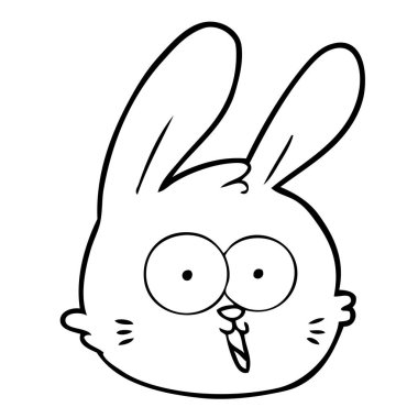 vektör çizim karikatür tavşan yüzü