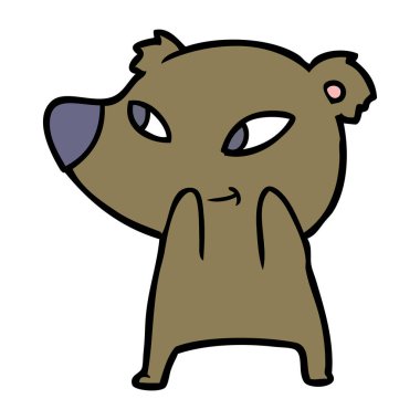 Tatlı çizgi film ayısının vektör çizimi