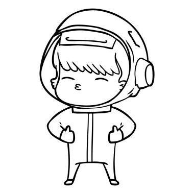 vektör çizim karikatür meraklı astronot