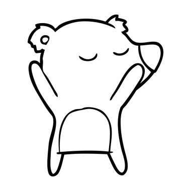 mutlu karikatür ayı vektör çizim