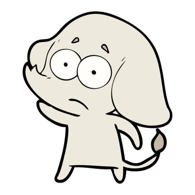 vektör çizim karikatür emin fil