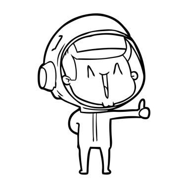mutlu karikatür astronot vektör çizim