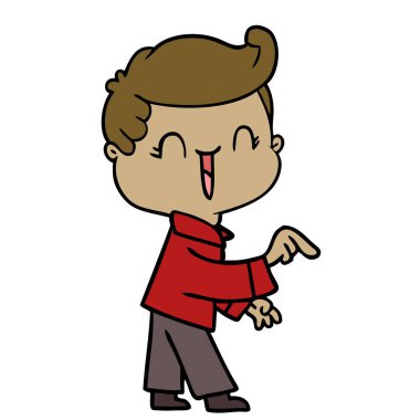 çizgi film gülen çocuk işaret