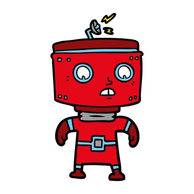 Çizgi film robotunun vektör çizimi