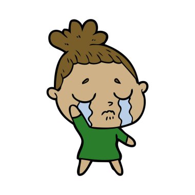 vektör çizim karikatür ağlayan kadın