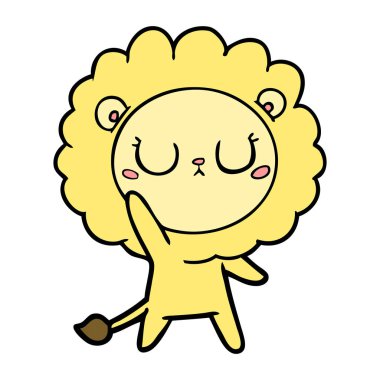 Çizgi film aslanının vektör çizimi