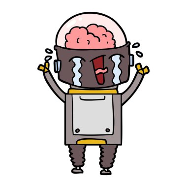 Çizgi film robotunun vektör çizimi