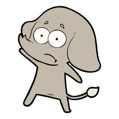 vektör çizim karikatür emin fil