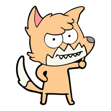 Çizgi film tilkisinin vektör çizimi