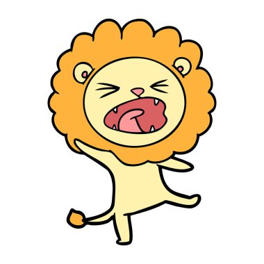 Çizgi film aslanının vektör çizimi