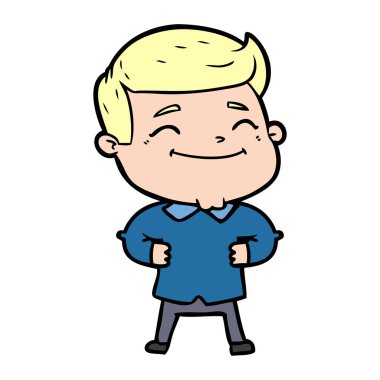 mutlu çizgi film adam vektör çizim