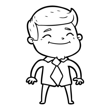 mutlu karikatür işadamı vektör çizim