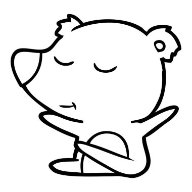 mutlu karikatür ayı vektör çizim