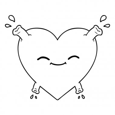 Vektör çizim karikatür mutlu kalp