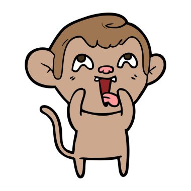 deli karikatür maymun vektör çizim
