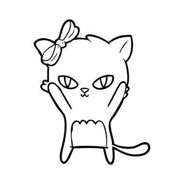 Çizgi film kedisinin vektör çizimi