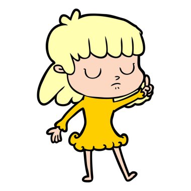 vektör çizim karikatür kayıtsız kadın