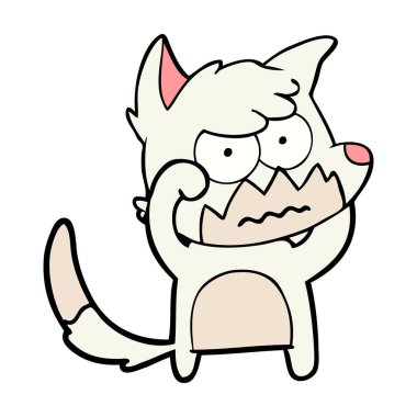 vektör çizim karikatür rahatsız fox