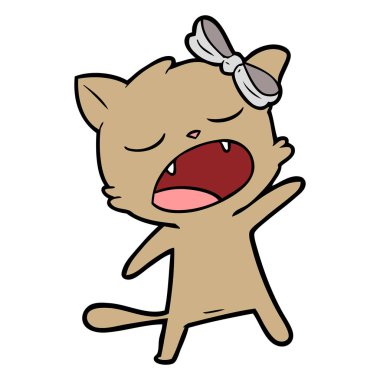 vektör çizim karikatür şarkı kedi