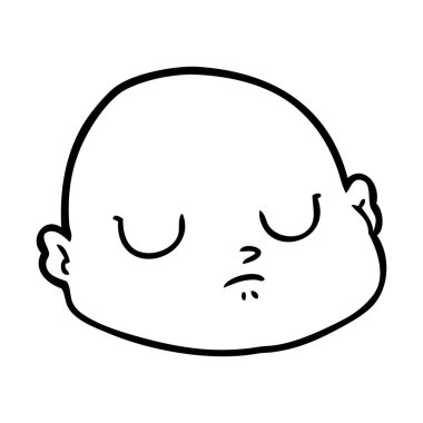 vektör çizim karikatür kel adam