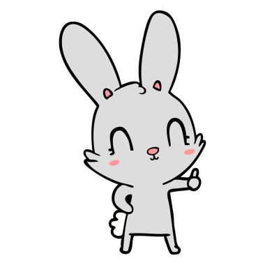 Tatlı çizgi film tavşanının vektör çizimi