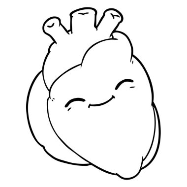 Vektör çizim karikatür mutlu kalp