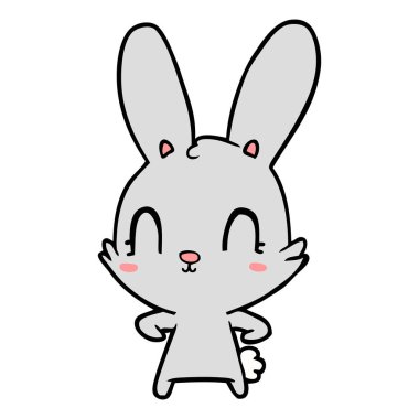 Tatlı çizgi film tavşanının vektör çizimi