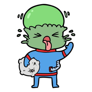 Çizgi film uzaylılarının vektör çizimi