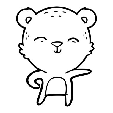 mutlu karikatür ayı vektör çizim
