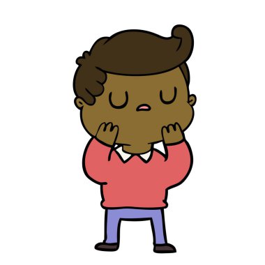 vektör çizim karikatür uzak adam