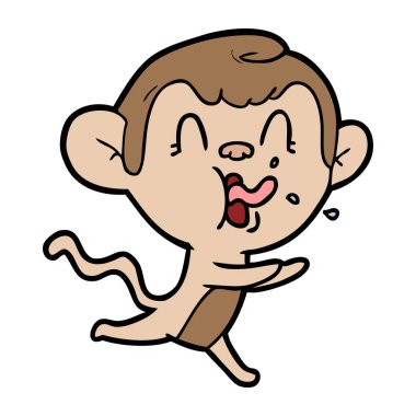 deli karikatür maymun vektör çizim