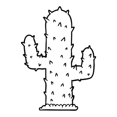 Çizgi film kaktüsünün vektör çizimi