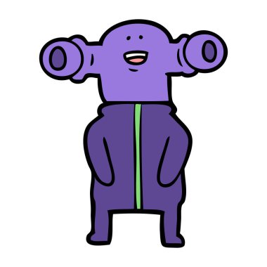 Dostu karikatür uzaylı vektör çizim