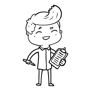 vektör çizim karikatür gülen satıcısı