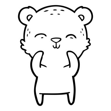 mutlu karikatür ayı vektör çizim