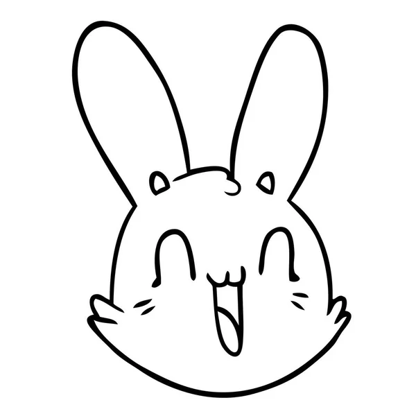 Karikatur Verrückt Happy Bunny Face — Stockvektor