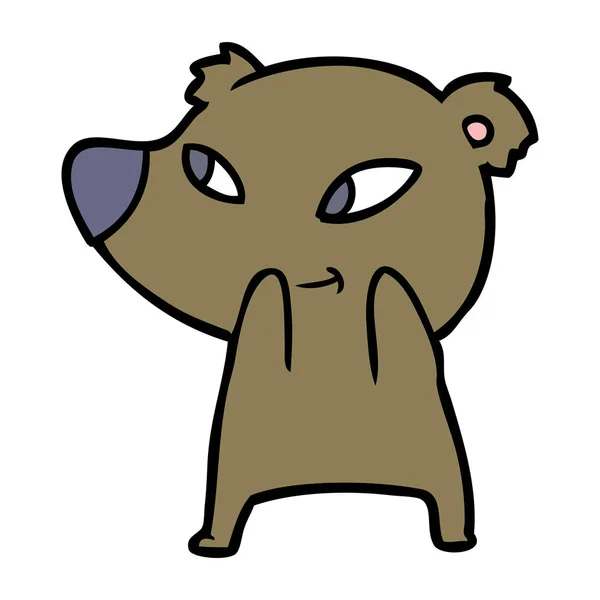 Illustrazione Vettoriale Simpatico Orso Cartone Animato — Vettoriale Stock