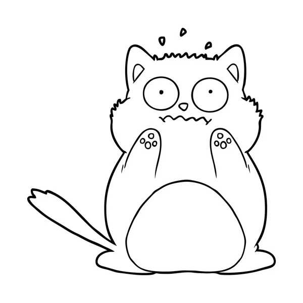 Ilustração Vetorial Desenho Animado Gato Preocupado —  Vetores de Stock