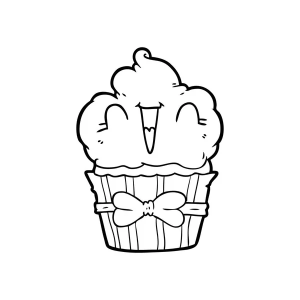 Vector Illustration Cartoon Cupcake — Stock Vector