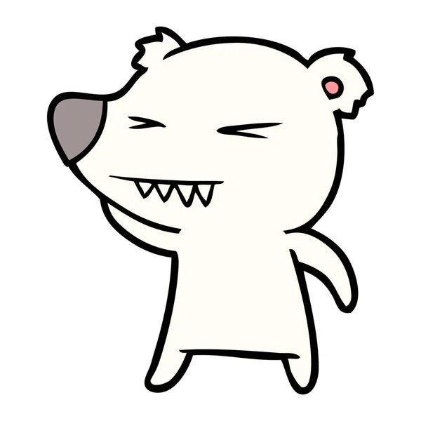 Angry Polar Bear Cartoon — Stock Vector