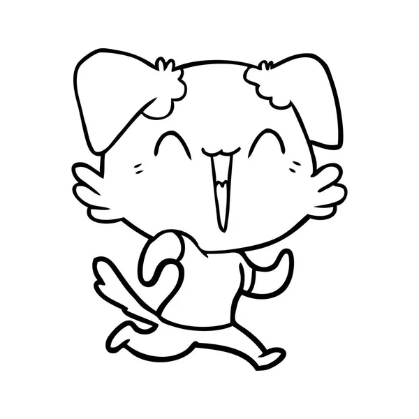 Felice Piccolo Cane Cartone Animato — Vettoriale Stock