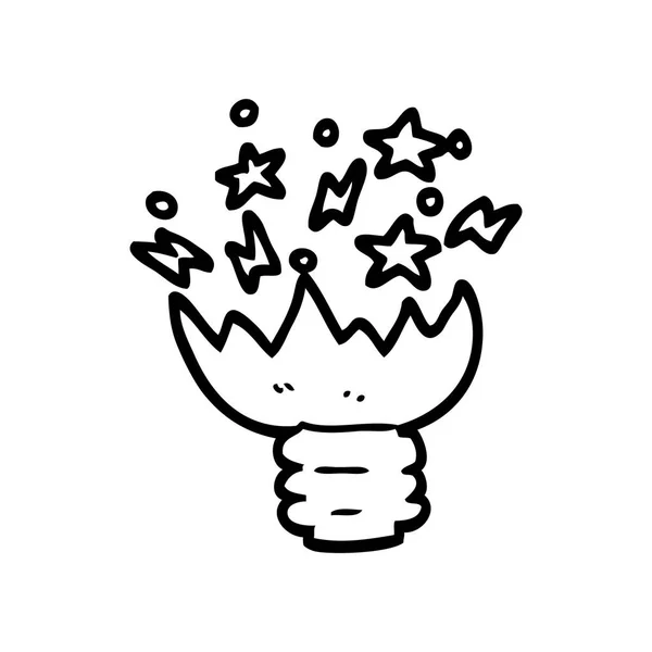 Cartoon Exploding Light Bulb — Stock Vector