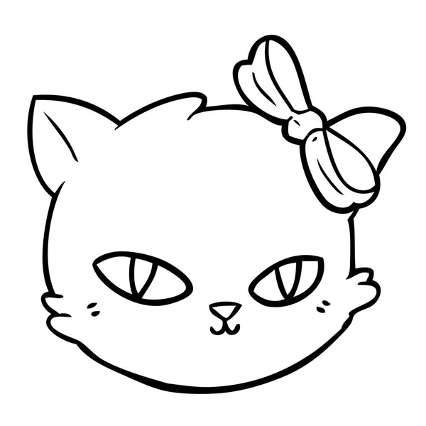 Cartoon Cat Wearing Bow — Stock Vector